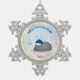 Baby's First Christmas - Pewter Hippo Ornament