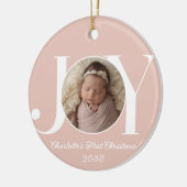 Baby's First Christmas Photo Blush Pink Keramik Ornament (Links)