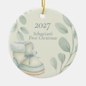 Baby's First Christmas Photo Keramik Ornament (Vorne)