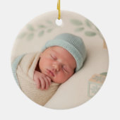 Baby's First Christmas Photo Keramik Ornament (Hinten)