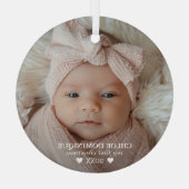 Baby's First Christmas Photo Ornament Aus Glas (Rückseite)