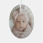 Baby's First Christmas Photo Ornament Aus Glas (Vorderseite links)