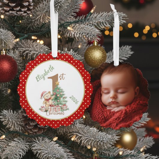 Baby's First Christmas Photo Ornament Karte