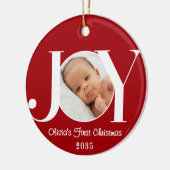 Baby's First Christmas Photo Red Keramik Ornament (Links)