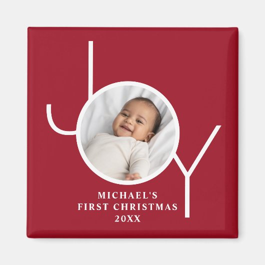 Baby's First Christmas Photo Red Magnet (Vorne)