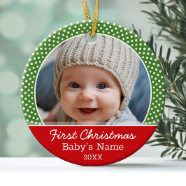 Baby's First Christmas Photo - Single Sided Keramikornament