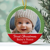 Baby's First Christmas Photo - Single Sided Keramikornament