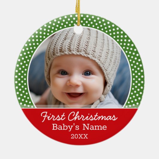 Baby's First Christmas Photo - Single Sided Keramikornament (Hinten)