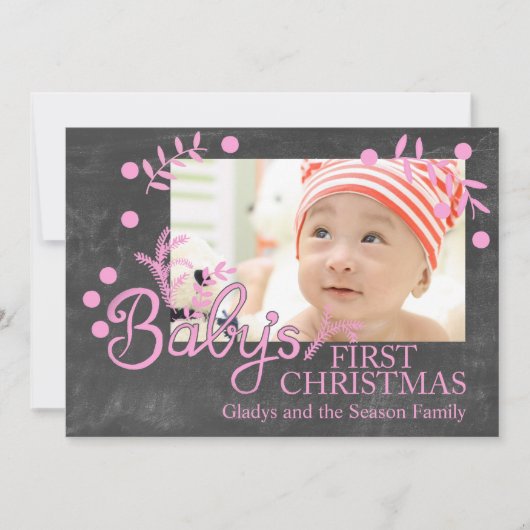 Baby's First Christmas Photocard Einladung (Vorderseite)