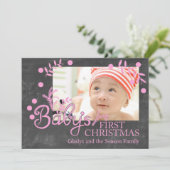 Baby's First Christmas Photocard Einladung (Stehend Vorderseite)