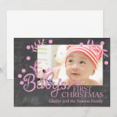 Baby's First Christmas Photocard Einladung (Vorne/Hinten)