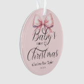Baby's First Christmas Pink Bow Keepake Ornament (Vorderseite)