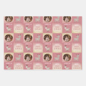 Baby's First Christmas Pink Deer Photo Geschenkpapier Set (Vorderseite 3)