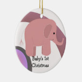 Baby's First Christmas Pink Elephant Keramikornament (Rechts)