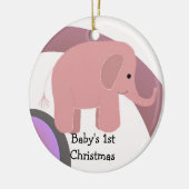 Baby's First Christmas Pink Elephant Keramikornament (Links)