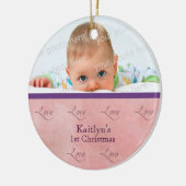 Baby's First Christmas Pink Ornament (Links)
