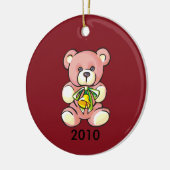 Baby's First Christmas Pink Teddybär Keramik Ornament (Links)