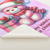 Baby's First Christmas Pink und Red Teddy Bären Sherpadecke (3/4)