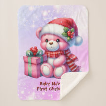 Baby's First Christmas Pink und Red Teddy Bären