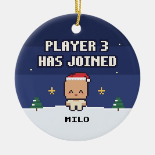 Baby's First Christmas Player 3 Pixel Ornament (Vorne)