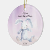 Baby's First Christmas Rabbit LavenderPersonalisie Keramik Ornament (Links)