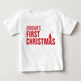 Baby's First Christmas Red Baby T-shirt
