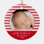 Baby's First Christmas Red Candy Cane Keramik Ornament (Vorne)