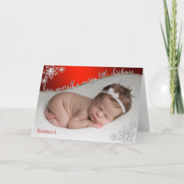 Baby's First Christmas Red - DEIN BABY'S FOTO Karte