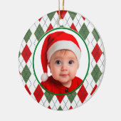 Baby's First Christmas Red Green Ornament (Links)