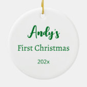 Baby's First Christmas Red Green Ornament (Hinten)