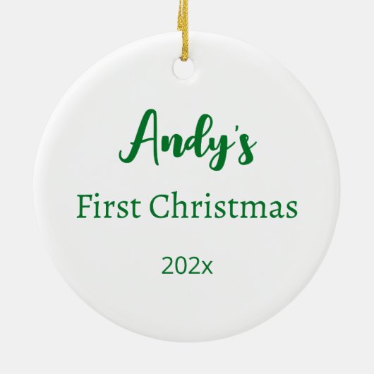 Baby's First Christmas Red Green Ornament (Hinten)