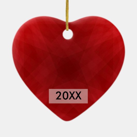 Baby's First Christmas Red Heart Foto Ornament (Hinten)