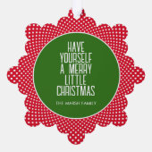 Baby's First Christmas - Red Polka Dots Ornament Karte (Rückseite)