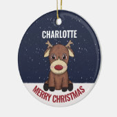 Baby's First Christmas Rentier & Foto Keramik Ornament (Links)