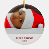 Baby's First Christmas Rentier & Foto Keramik Ornament (Hinten)