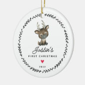 Baby's First Christmas Rentier Keramik Ornament (Links)