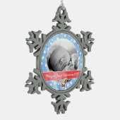 Baby's First Christmas Rudolph Schneeflocken Zinn-Ornament (Links)