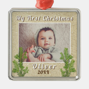Baby's First Christmas Rustic Ornament Aus Metall
