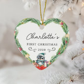 Baby's First Christmas - Rustikaler Kleider & Ping Keramik Ornament