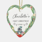 Baby's First Christmas - Rustikaler Kleider & Ping Keramik Ornament (Links)
