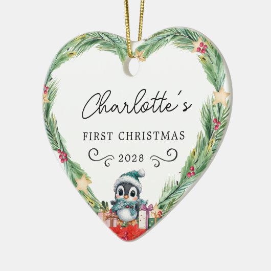 Baby's First Christmas - Rustikaler Kleider & Ping Keramik Ornament (Links)