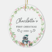 Baby's First Christmas - Rustikaler Kleider & Ping Keramik Ornament (Links)