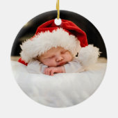 Baby's First Christmas Sage Green Ceramic Ornament (Hinten)