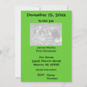 Baby's First Christmas Santa Tree Animals Green Einladung (Rückseite)