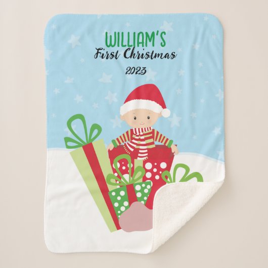 🎄 Baby's First Christmas Sherpadecke (Vorderseite)