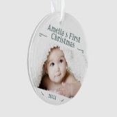 Baby's First Christmas Simple Foto Keepake Ornament (Vorderseite)