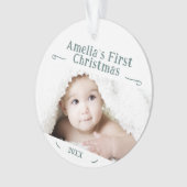 Baby's First Christmas Simple Foto Keepake Ornament (Vorderseite)