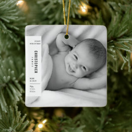 Baby's First Christmas Simple Modern Foto Keramik Keramikornament