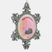 Baby's First Christmas Snowflake 2025 - Hippo Schneeflocken Zinn-Ornament (Links)