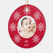 Baby's First Christmas Snowflake Frame 2 Foto Keramik Ornament (Links)